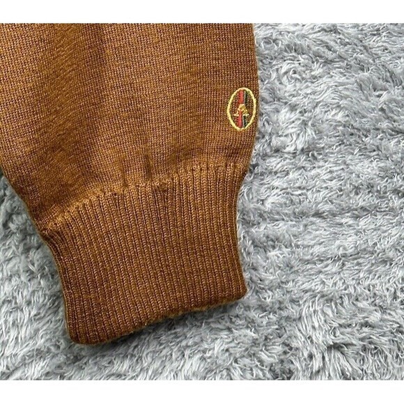 Alexander’s Mens Pullover Sweater Brown V Neck Vintage Made In Italy Large  Wool - Picture 3 of 7